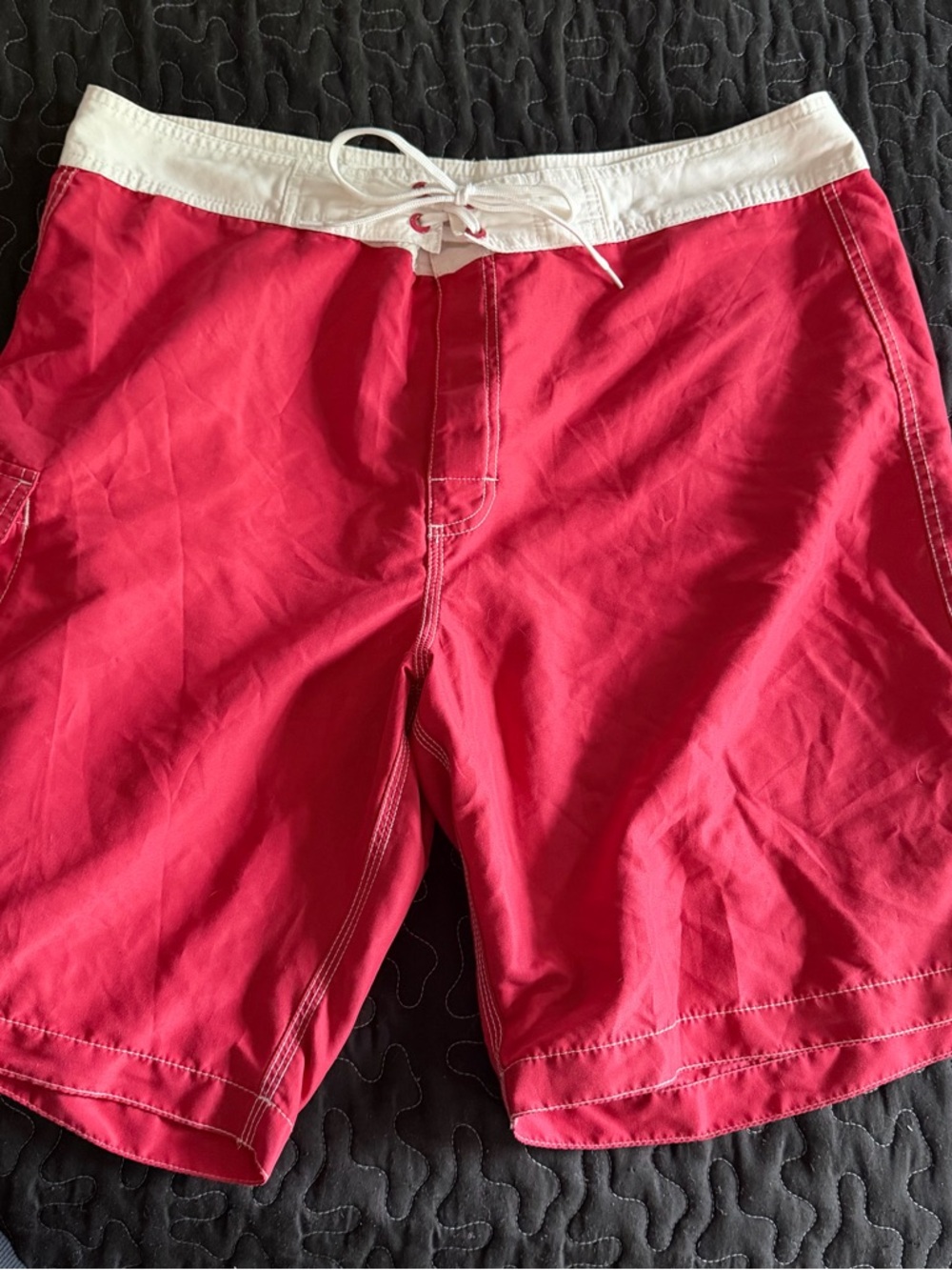 NWOT Old Navy Red Swim Board Shorts with White Waistband